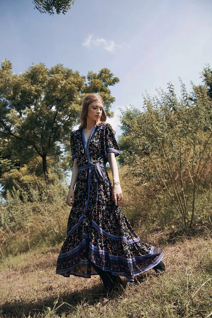 Tulle And Batiste Dresses Brenda Wrap Maxi Dress - Moonless Night - Preorder 7 Tulle And Batiste Dresses Brenda Wrap Maxi Dress - Moonless Night - Preorder