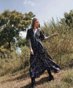 Tulle And Batiste Dresses Brenda Wrap Maxi Dress - Moonless Night - Preorder 18 Tulle And Batiste Dresses Brenda Wrap Maxi Dress - Moonless Night - Preorder
