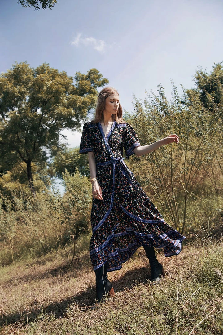 Tulle And Batiste Dresses Brenda Wrap Maxi Dress - Moonless Night - Preorder 8 Tulle And Batiste Dresses Brenda Wrap Maxi Dress - Moonless Night - Preorder