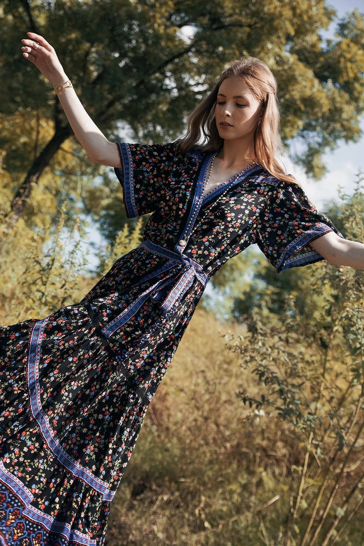 Tulle And Batiste Dresses Brenda Wrap Maxi Dress - Moonless Night - Preorder 9 Tulle And Batiste Dresses Brenda Wrap Maxi Dress - Moonless Night - Preorder