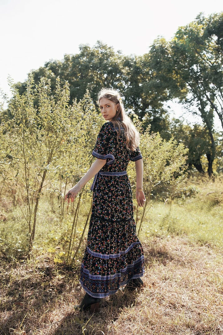 Tulle And Batiste Dresses Brenda Wrap Maxi Dress - Moonless Night - Preorder 4 Tulle And Batiste Dresses Brenda Wrap Maxi Dress - Moonless Night - Preorder