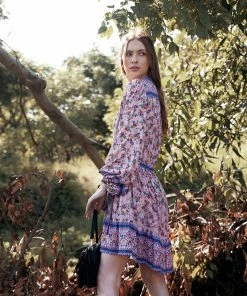 Tulle And Batiste Dresses Brenda Wrap Mini Dress - Dawn Pink - Preorder