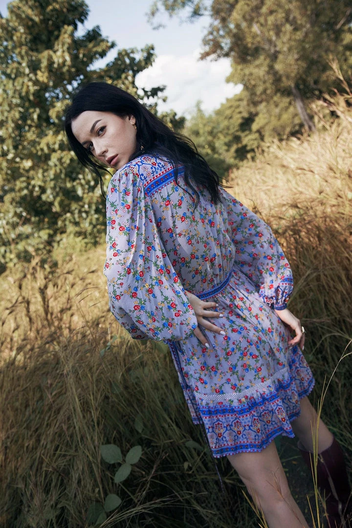 Tulle And Batiste Dresses Brenda Wrap Mini Dress - Lavender Grey - Preorder 4 Tulle And Batiste Dresses Brenda Wrap Mini Dress - Lavender Grey - Preorder