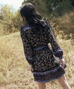 Tulle And Batiste Dresses Brenda Wrap Mini Dress - Moonless Night - Preorder