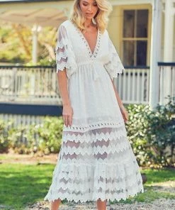 Jaase Bungalow Maxi Dress - White Embroidered 11 Jaase Bungalow Maxi Dress - White Embroidered