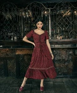 Tulle And Batiste Dresses Carol Midi Dress - Tango Red - Preorder