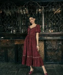 Tulle And Batiste Dresses Carol Midi Dress - Tango Red - Preorder