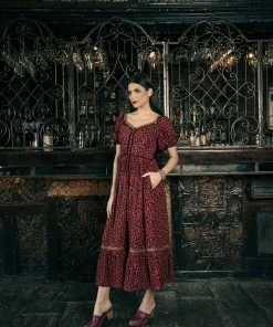 Tulle And Batiste Dresses Carol Midi Dress - Tango Red - Preorder