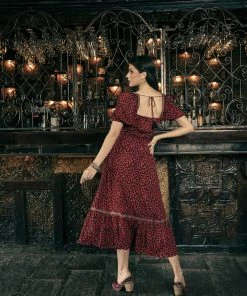 Tulle And Batiste Dresses Carol Midi Dress - Tango Red - Preorder