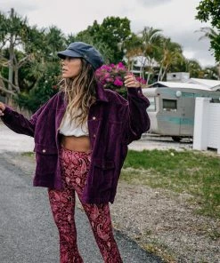 We The Wild Collective Jackets & Coats Jumbo Whale Cord Jacket - Plum