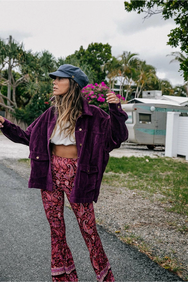 We The Wild Collective Jackets & Coats Jumbo Whale Cord Jacket - Plum 2 We The Wild Collective Jackets & Coats Jumbo Whale Cord Jacket - Plum