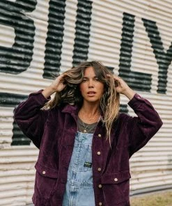 We The Wild Collective Jackets & Coats Jumbo Whale Cord Jacket - Plum 13 We The Wild Collective Jackets & Coats Jumbo Whale Cord Jacket - Plum