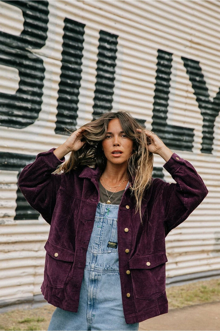 We The Wild Collective Jackets & Coats Jumbo Whale Cord Jacket - Plum 5 We The Wild Collective Jackets & Coats Jumbo Whale Cord Jacket - Plum