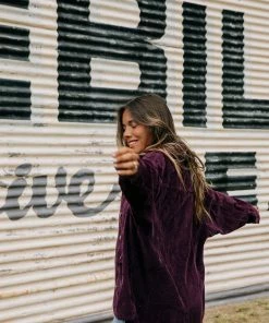 We The Wild Collective Jackets & Coats Jumbo Whale Cord Jacket - Plum 14 We The Wild Collective Jackets & Coats Jumbo Whale Cord Jacket - Plum