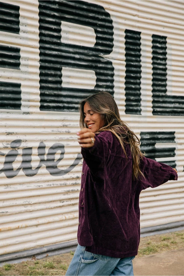 We The Wild Collective Jackets & Coats Jumbo Whale Cord Jacket - Plum 6 We The Wild Collective Jackets & Coats Jumbo Whale Cord Jacket - Plum