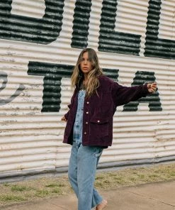 We The Wild Collective Jackets & Coats Jumbo Whale Cord Jacket - Plum 16 We The Wild Collective Jackets & Coats Jumbo Whale Cord Jacket - Plum