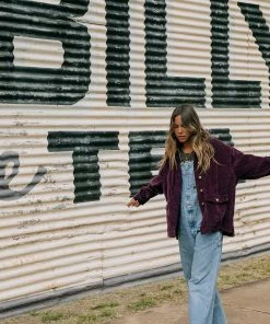 We The Wild Collective Jackets & Coats Jumbo Whale Cord Jacket - Plum 17 We The Wild Collective Jackets & Coats Jumbo Whale Cord Jacket - Plum