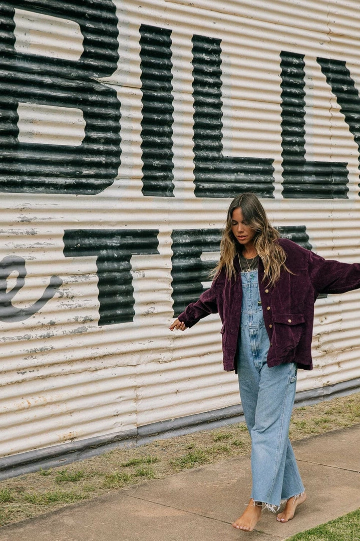 We The Wild Collective Jackets & Coats Jumbo Whale Cord Jacket - Plum 9 We The Wild Collective Jackets & Coats Jumbo Whale Cord Jacket - Plum