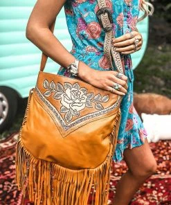 MAHIYA Boho Leather Dusky Bag - Tan