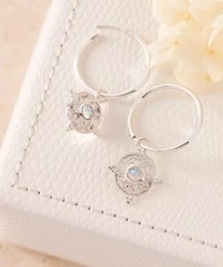 MIDSUMMER STAR Devine Talisman Moonstone Sleepers Jewellery