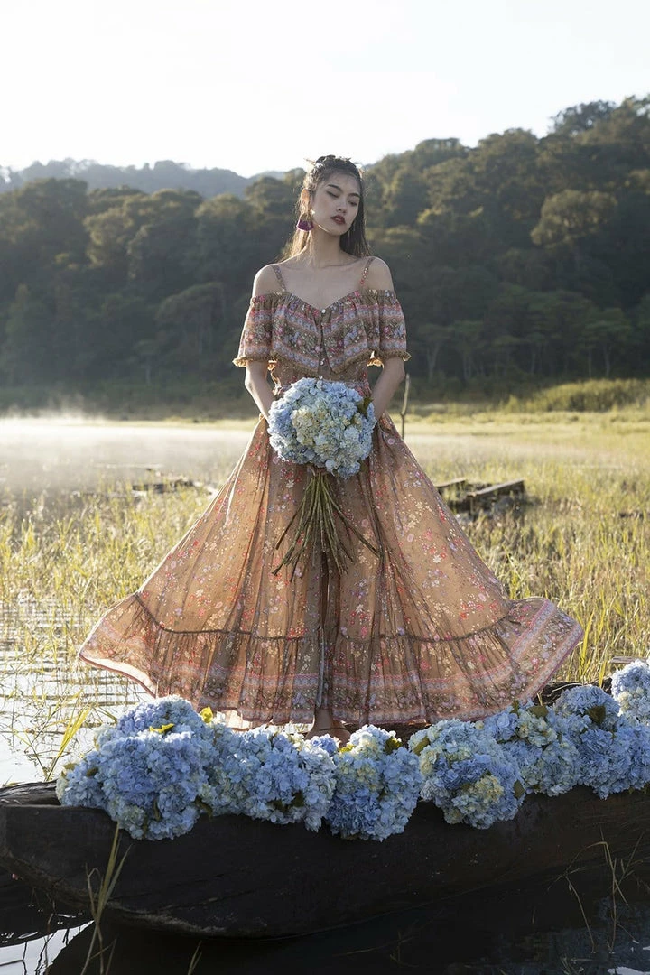 Tulle And Batiste Eden Gown - Golden Olive - Preorder 3 Tulle And Batiste Eden Gown - Golden Olive - Preorder