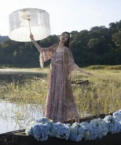 Tulle And Batiste Kimono | Duster Phoenix Robe - Golden Olive - Preorder