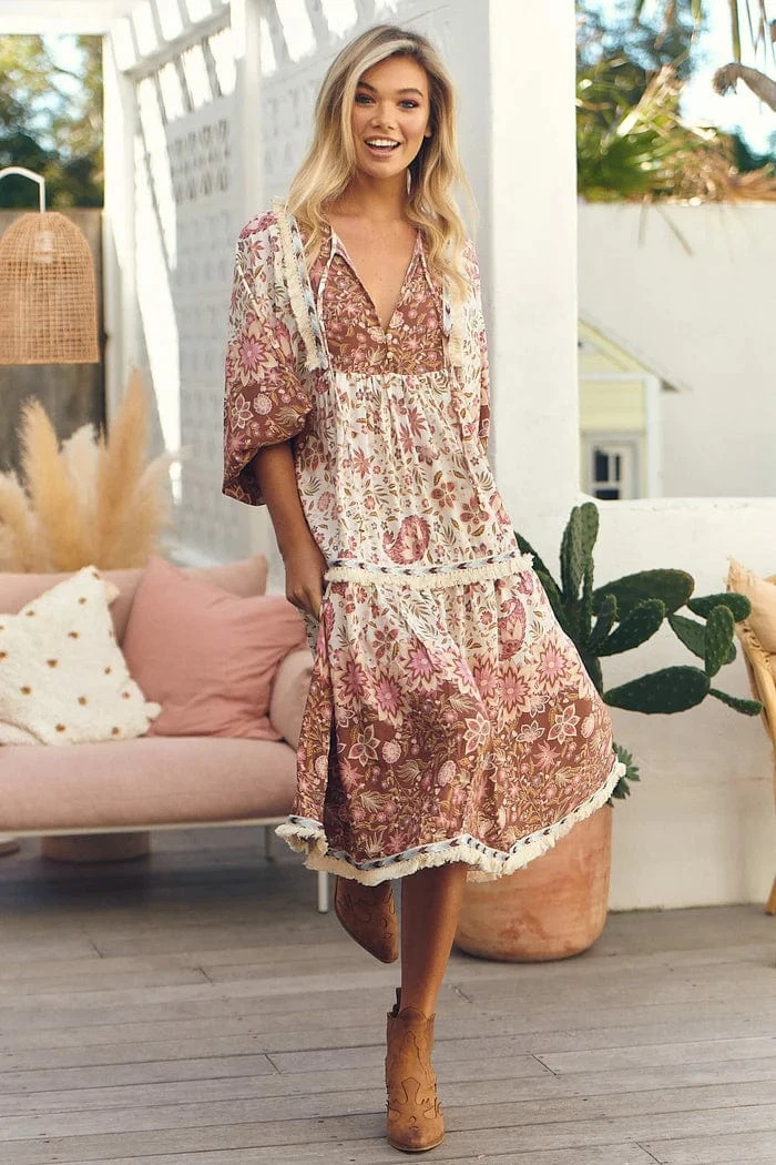 Jaase Dresses Palace Midi Dress - Flower Fields 11 Jaase Dresses Palace Midi Dress - Flower Fields