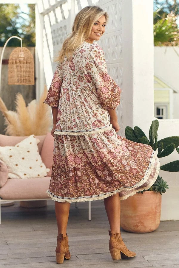 Jaase Dresses Palace Midi Dress - Flower Fields 3 Jaase Dresses Palace Midi Dress - Flower Fields