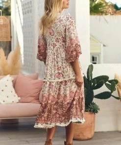 Jaase Dresses Palace Midi Dress - Flower Fields 18 Jaase Dresses Palace Midi Dress - Flower Fields