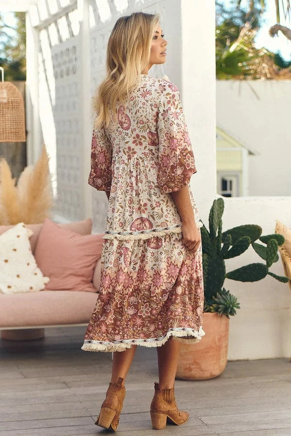 Jaase Dresses Palace Midi Dress - Flower Fields 5 Jaase Dresses Palace Midi Dress - Flower Fields