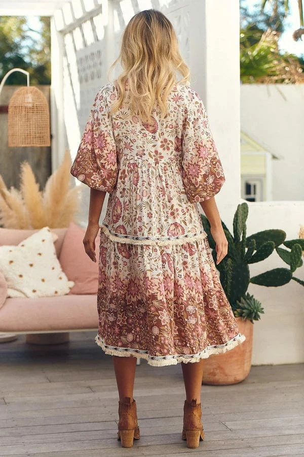 Jaase Dresses Palace Midi Dress - Flower Fields 6 Jaase Dresses Palace Midi Dress - Flower Fields