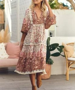 Jaase Dresses Palace Midi Dress - Flower Fields 22 Jaase Dresses Palace Midi Dress - Flower Fields