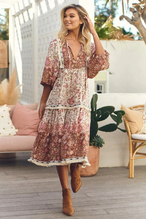 Jaase Dresses Palace Midi Dress - Flower Fields 9 Jaase Dresses Palace Midi Dress - Flower Fields