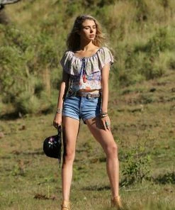 Tulle And Batiste Hosannah Frill Top - Lapis Lazuli - Preorder Tops 5 Tulle And Batiste Hosannah Frill Top - Lapis Lazuli - Preorder Tops