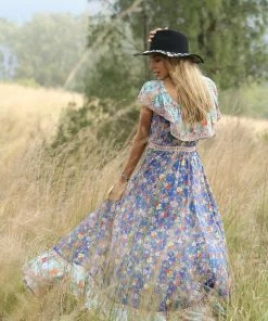 Tulle And Batiste Hosannah Maxi Dress - Lapis Lazuli - Preorder