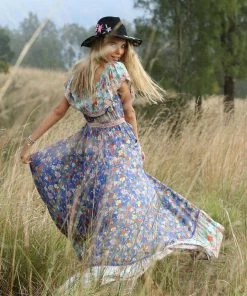 Tulle And Batiste Hosannah Maxi Dress - Lapis Lazuli - Preorder
