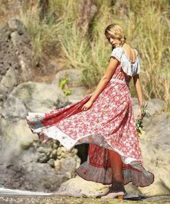 Tulle And Batiste Dresses Hosannah Maxi Dress - Rococco Red - Preorder