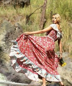 Tulle And Batiste Dresses Hosannah Maxi Dress - Rococco Red - Preorder