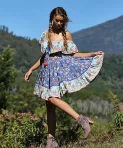 Tulle And Batiste Dresses Hosannah Mini Dress - Lapis Lazuli - Preorder
