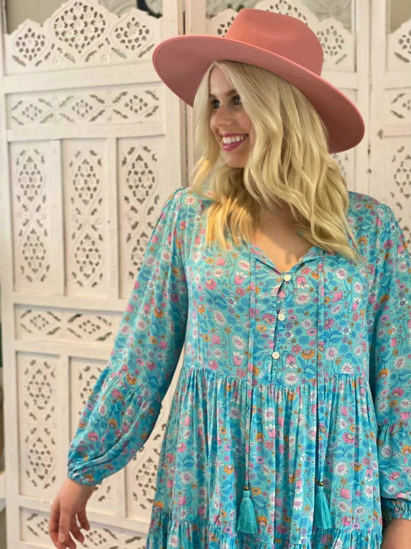 CELESTIAL GYPSY Holly Swing Dress - Turquoise Dresses 6 CELESTIAL GYPSY Holly Swing Dress - Turquoise Dresses