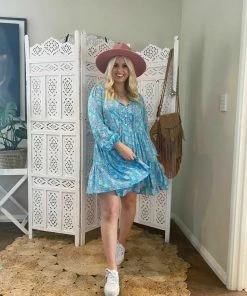 CELESTIAL GYPSY Holly Swing Dress - Turquoise Dresses