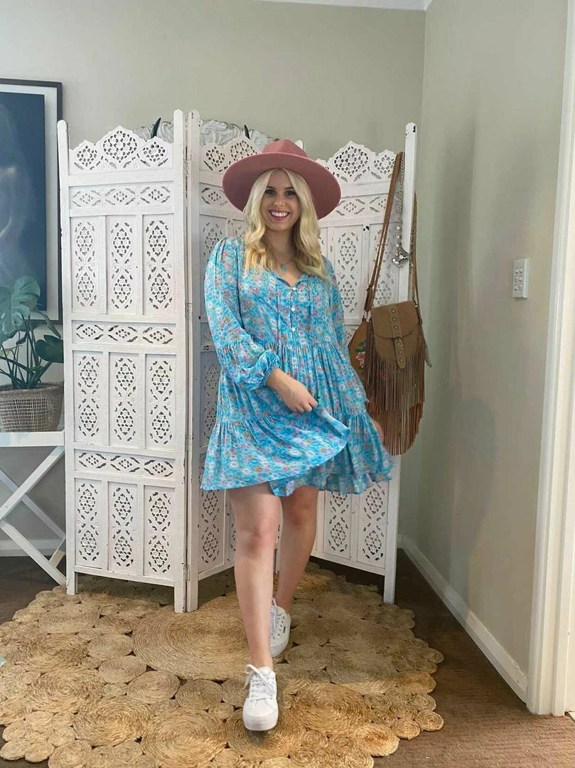 CELESTIAL GYPSY Holly Swing Dress - Turquoise Dresses 1 CELESTIAL GYPSY Holly Swing Dress - Turquoise Dresses