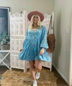 CELESTIAL GYPSY Holly Swing Dress - Turquoise Dresses