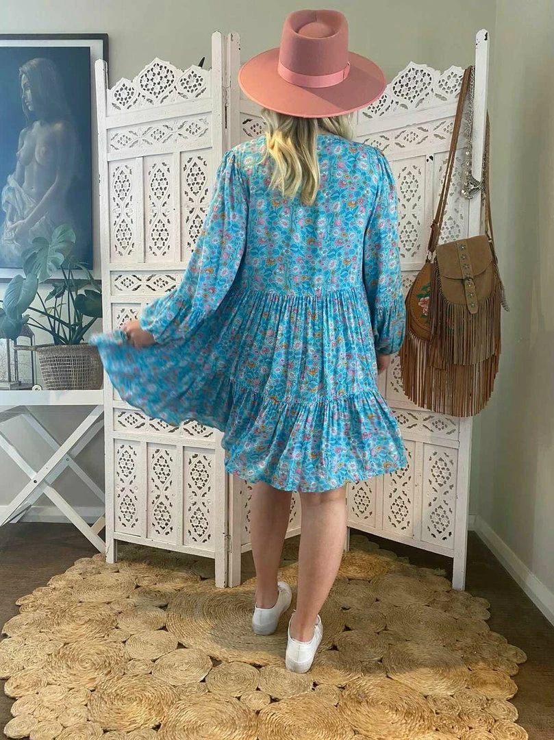 CELESTIAL GYPSY Holly Swing Dress - Turquoise Dresses 3 CELESTIAL GYPSY Holly Swing Dress - Turquoise Dresses