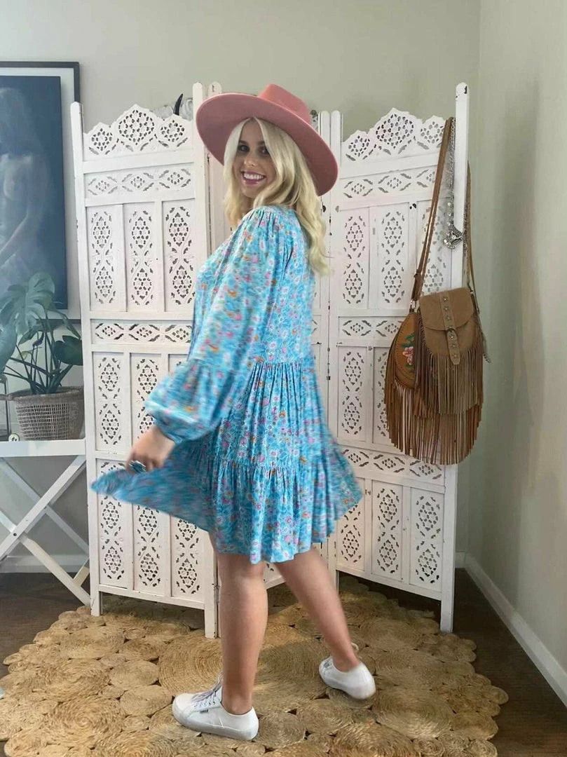 CELESTIAL GYPSY Holly Swing Dress - Turquoise Dresses 4 CELESTIAL GYPSY Holly Swing Dress - Turquoise Dresses