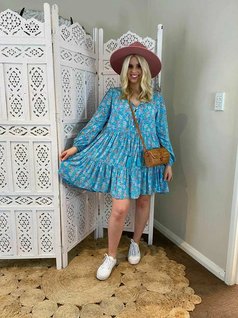 CELESTIAL GYPSY Holly Swing Dress - Turquoise Dresses 5 CELESTIAL GYPSY Holly Swing Dress - Turquoise Dresses