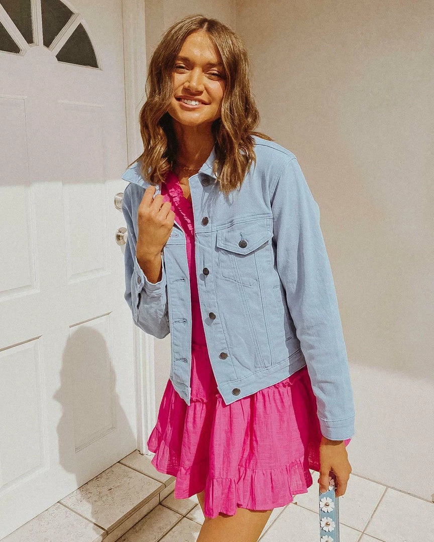 PAPER HEART Jackets & Coats Lovelle Denim Jacket - Sky 4 PAPER HEART Jackets & Coats Lovelle Denim Jacket - Sky