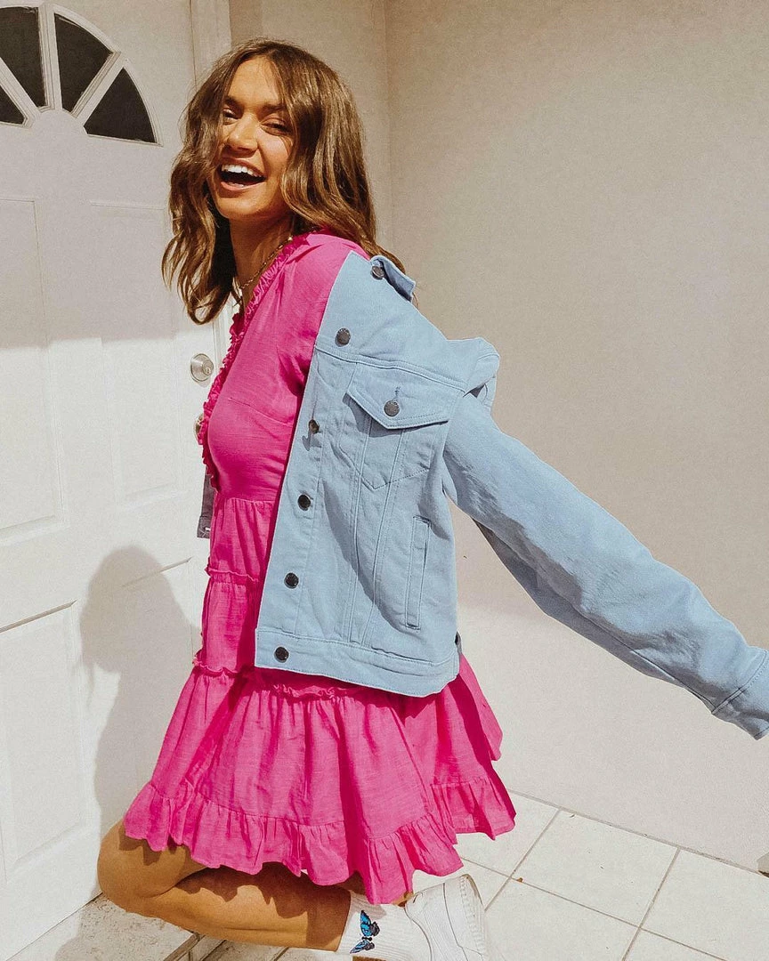 PAPER HEART Jackets & Coats Lovelle Denim Jacket - Sky 5 PAPER HEART Jackets & Coats Lovelle Denim Jacket - Sky