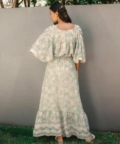 WHITE CLOSET Veronika Maxi Skirt - Sage Bottoms