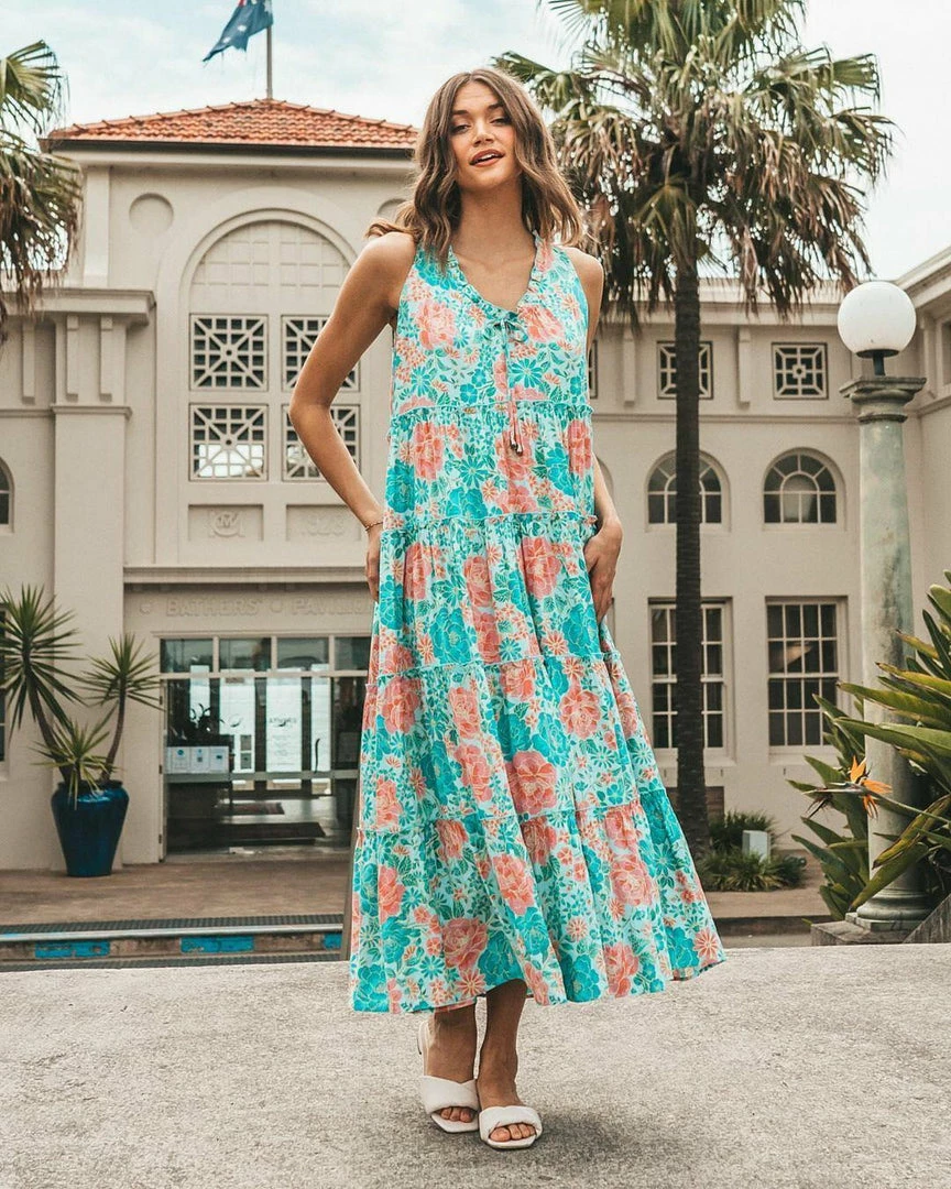 LABEL OF LOVE Ariel Maxi Dress - Mint Floral 4 LABEL OF LOVE Ariel Maxi Dress - Mint Floral